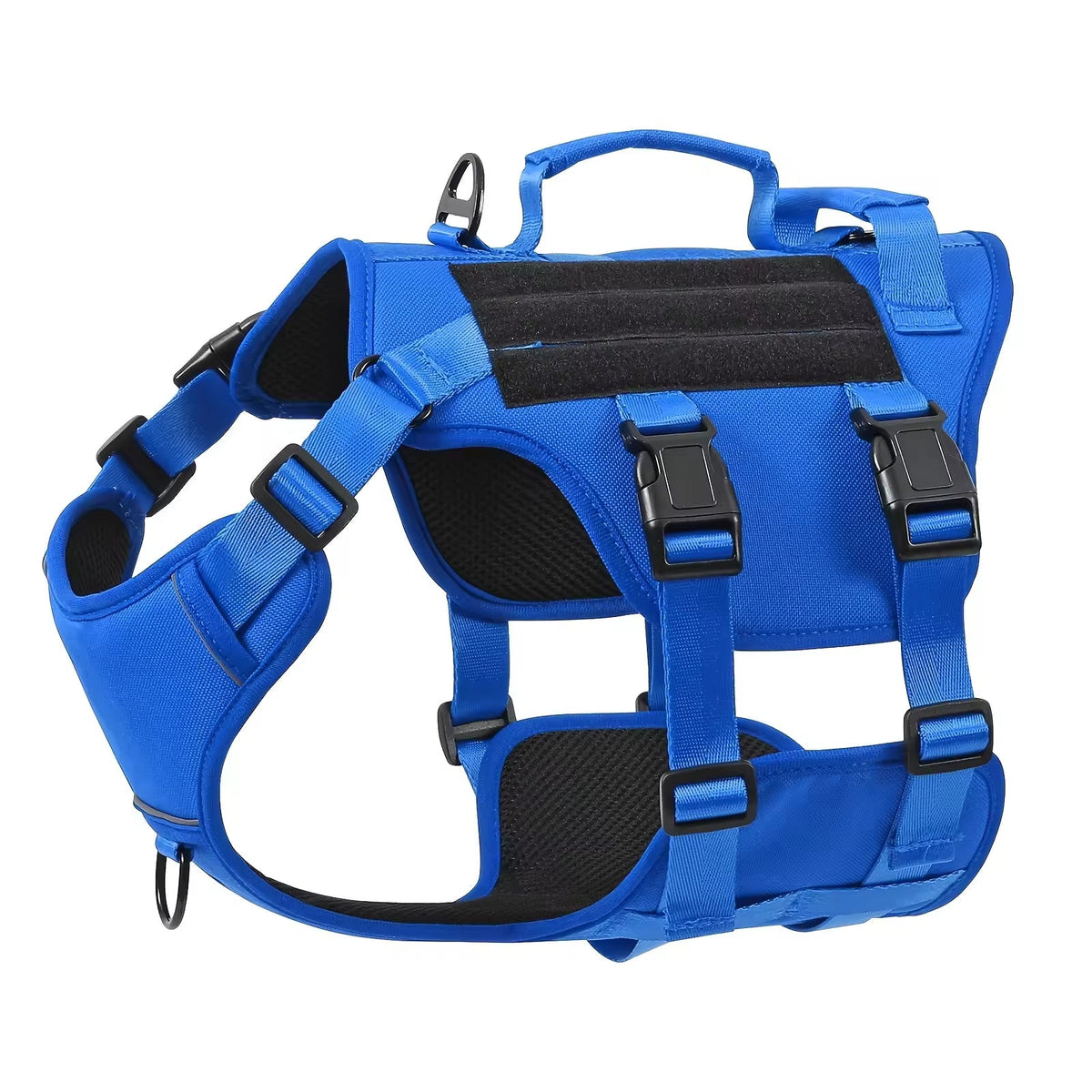 Heat-resistant Durable Nylon Tactical Service Dog Harness, Adjustable No-pull Reflective Vest With Dual Handles For Large Dogs-6