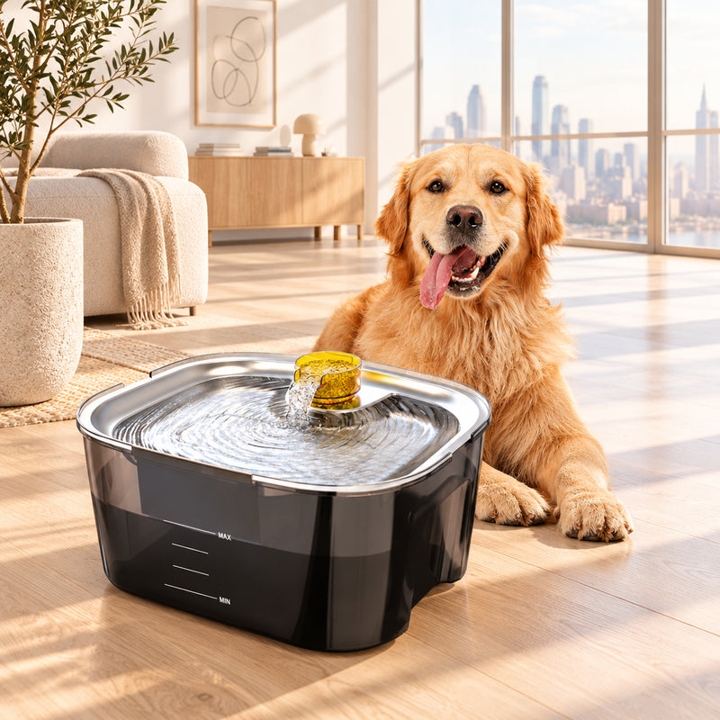 AquaFlow XL – 10L Stainless Steel Water Fountain for Large Dogs – image 1