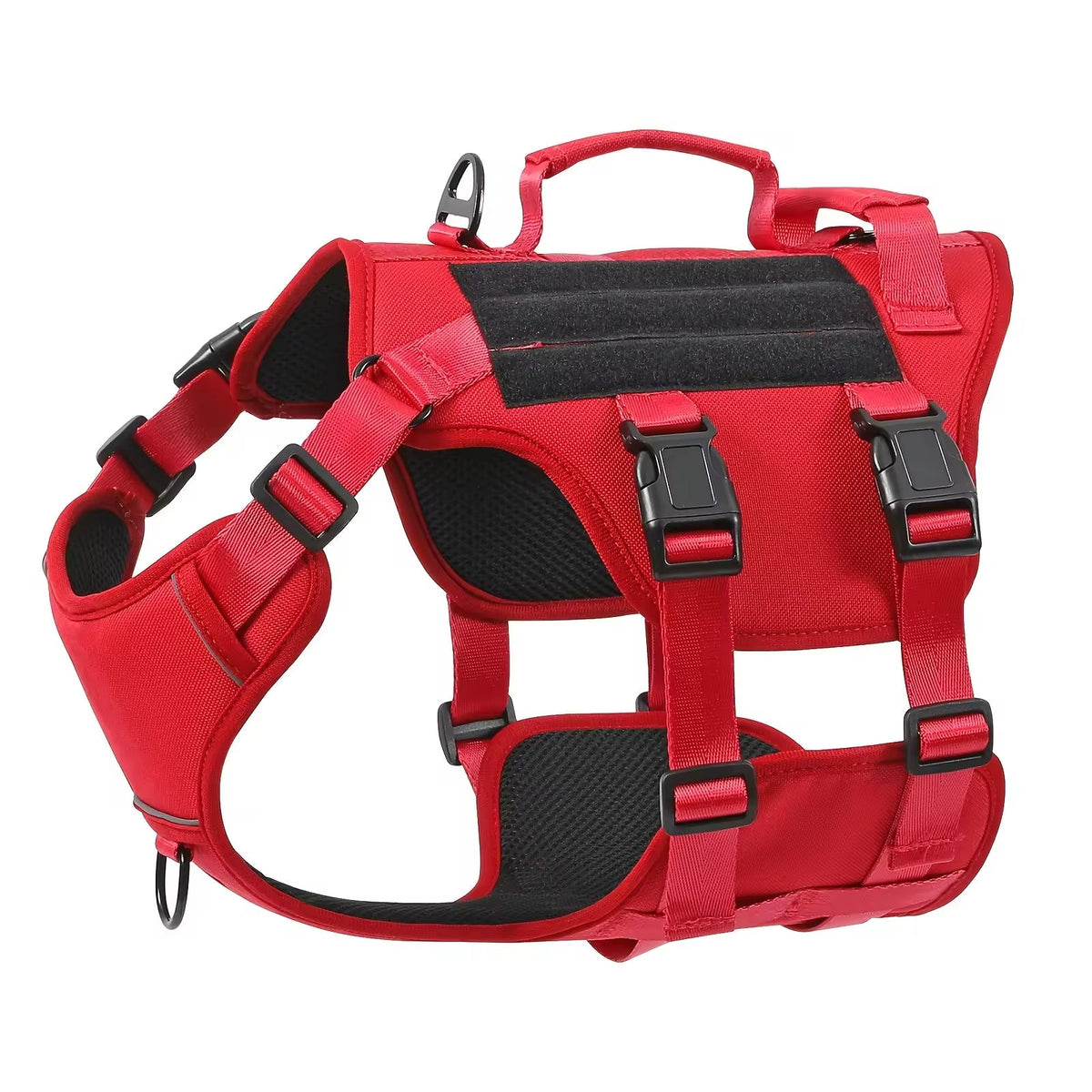 Heat-resistant Durable Nylon Tactical Service Dog Harness, Adjustable No-pull Reflective Vest With Dual Handles For Large Dogs-1
