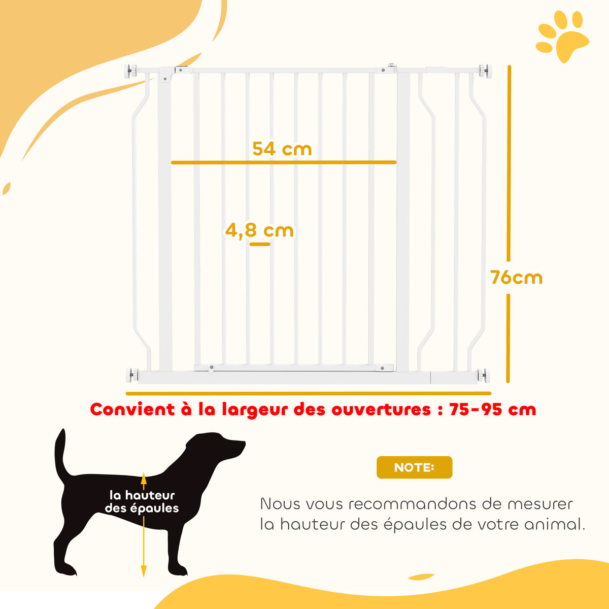 SafeGate – Expandable Pet Safety Gate 75–95 cm, No Drilling – image 3