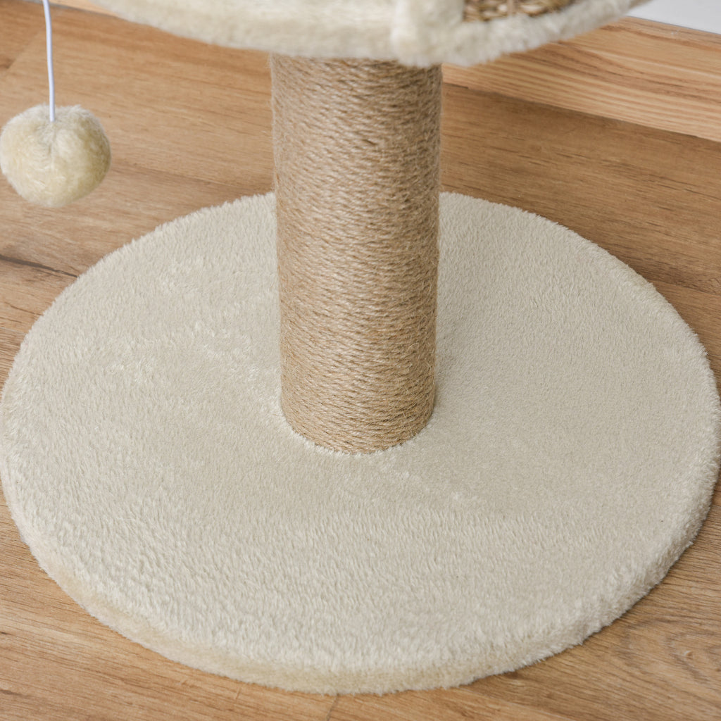 Nook Cat Tree – Plush Perch with Jute Scratching Post & Pompom – image 8