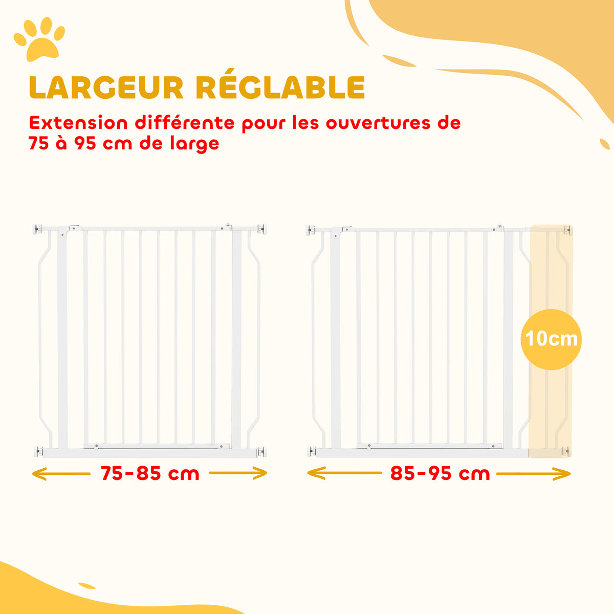 SafeGate – Expandable Pet Safety Gate 75–95 cm, No Drilling – image 4