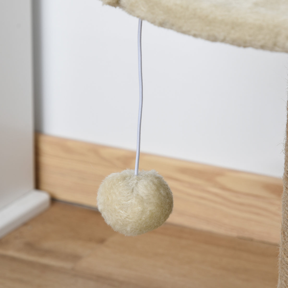 Nook Cat Tree – Plush Perch with Jute Scratching Post & Pompom – image 9